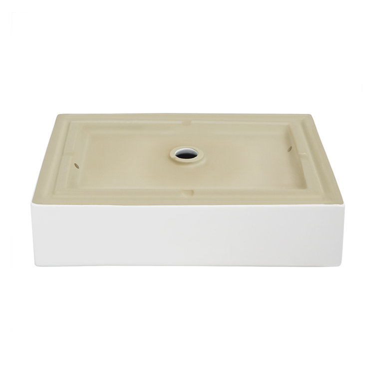 Voltaire Glossy White Ceramic Rectangular Vessel Sink 20.2"