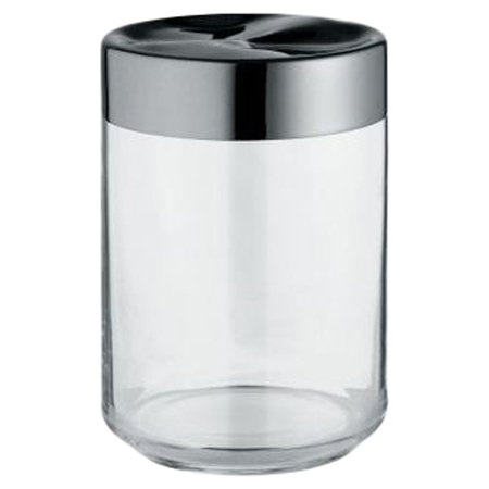 Large Silver and Glass Kitchen Storage Jar