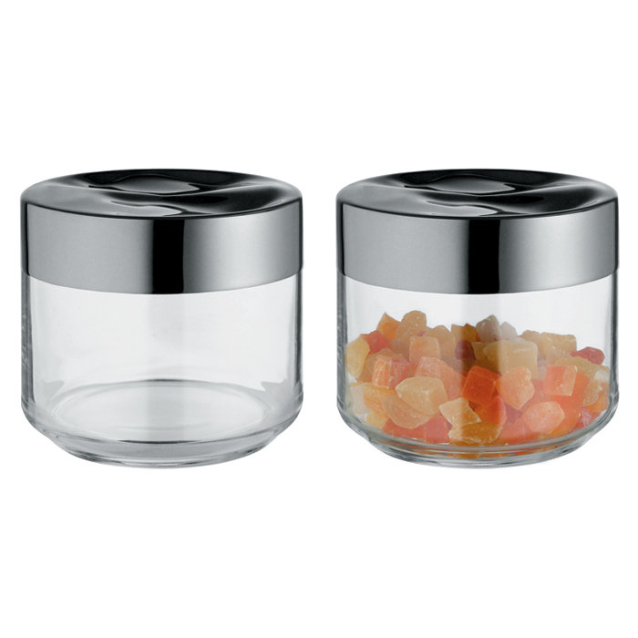 Small Clear Glass Jar with Stainless Steel Lid