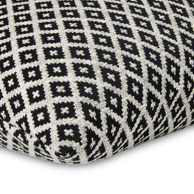 Black and White Diamond Pattern Square Pillow with Insert