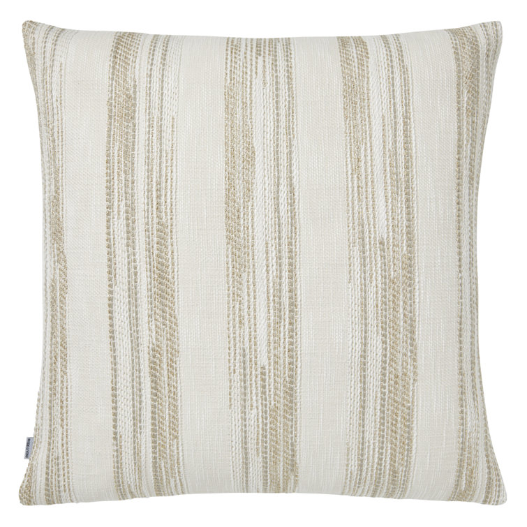 Terra Gold and Ivory Striped Cotton Blend Pillow
