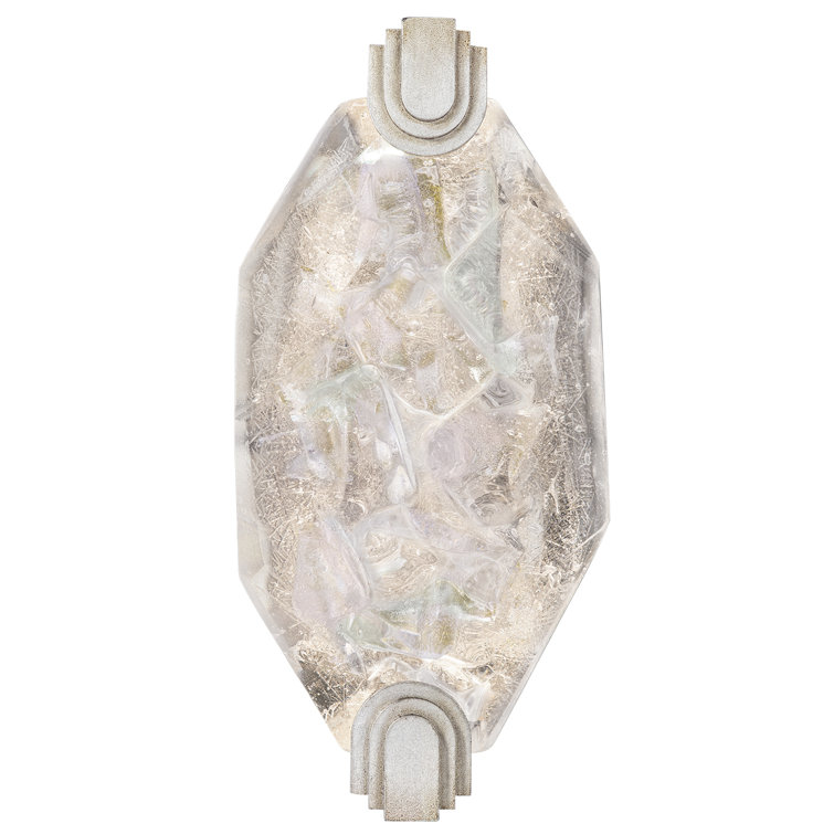 Allison Paladino Dimmable LED Sconce in Platinized Silver with Sculpted Glass
