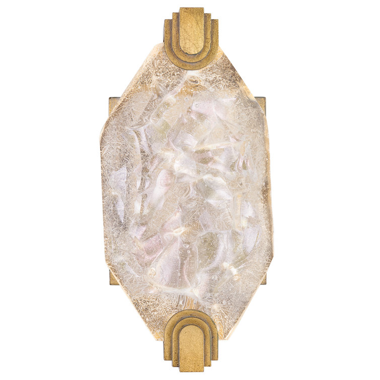 Allison Paladino Gold Leaf Dimmable LED Sconce with Sculpted Glass