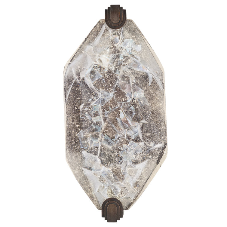 Patinated Bronze 14.5" LED Sconce with Sculpted Glass