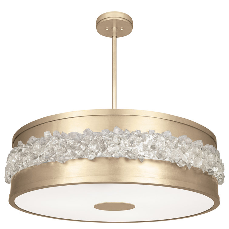 Champagne Gold Crystal Drum LED Chandelier