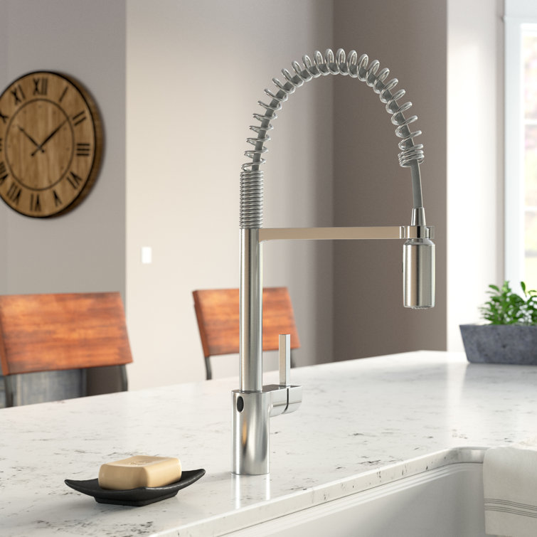 Stainless Steel Touchless Pull-Down Kitchen Faucet with Spray