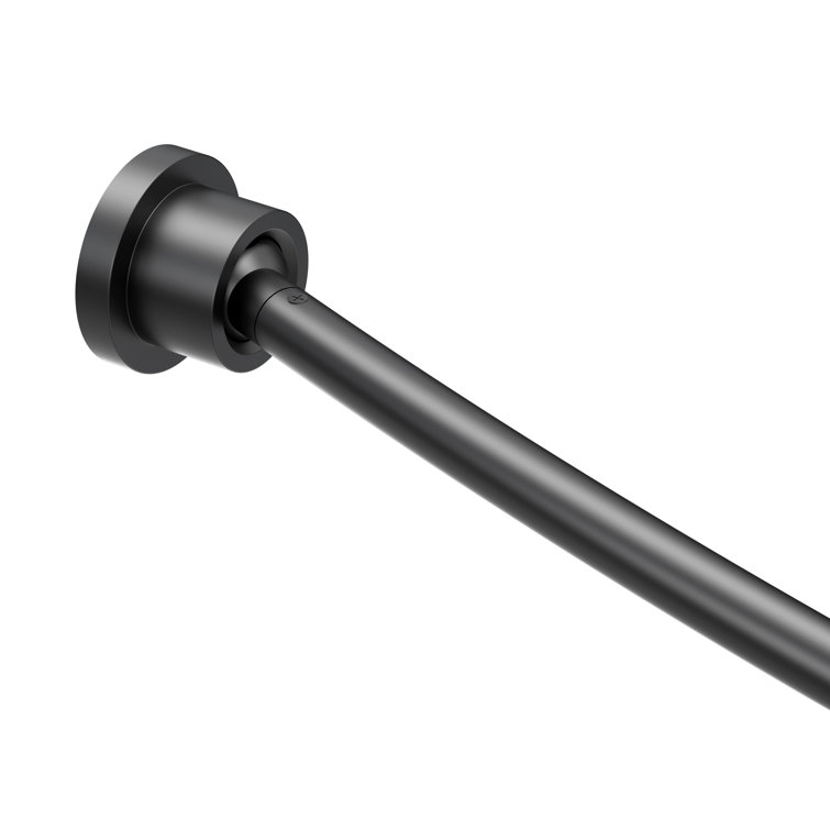 Modern Minimalist Matte Black Adjustable Curved Shower Curtain Rod