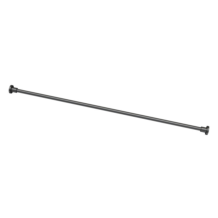 Modern Matte Black 60" Wall Mounted Solid Brass Shower Curtain Rod