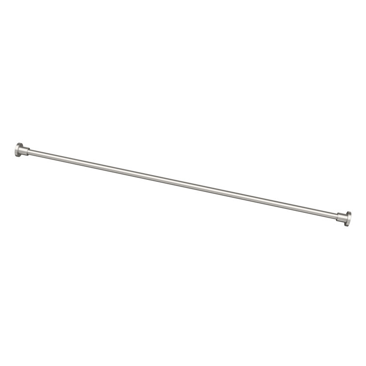 Modern Satin Nickel 60" Wall Mounted Straight Shower Curtain Rod