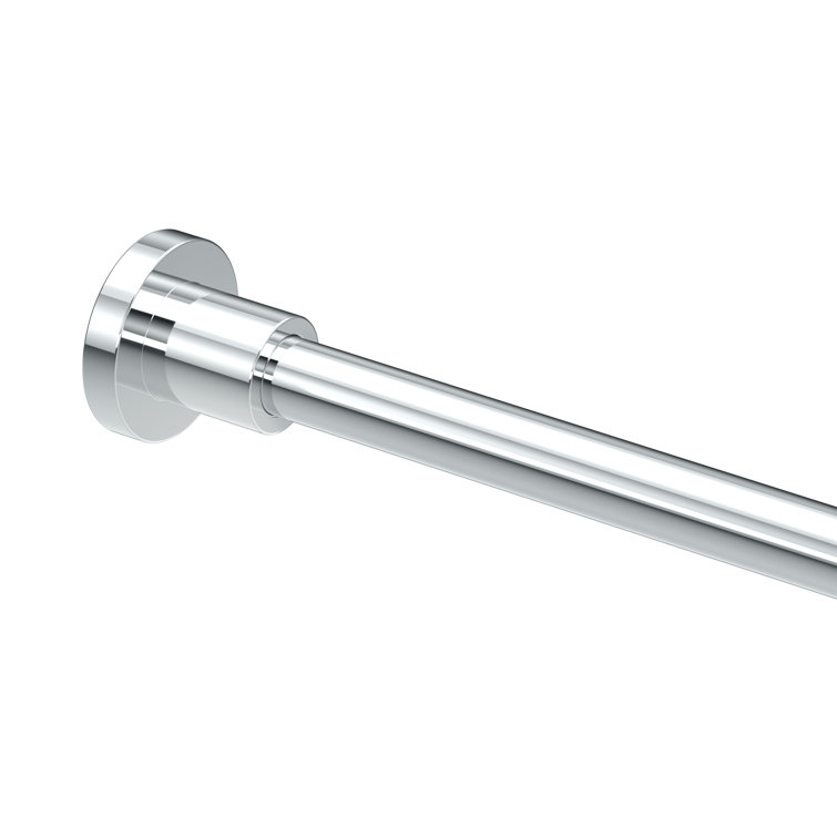 Minimalist 60" Chrome Wall Mounted Brass Shower Curtain Rod