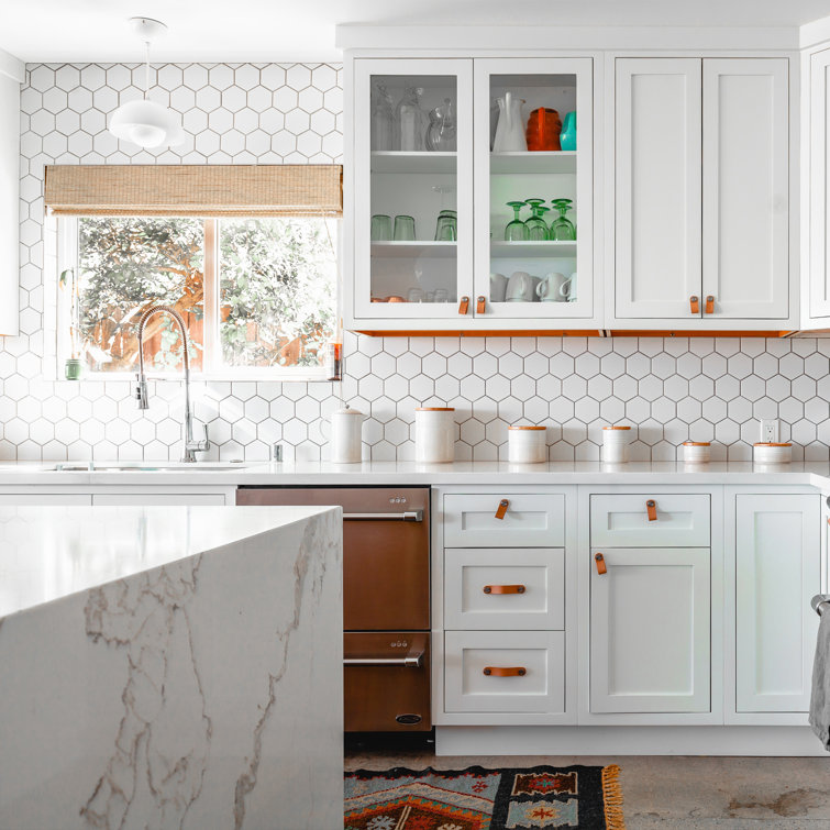 White Hexagon Porcelain Mosaic Tile Sheet