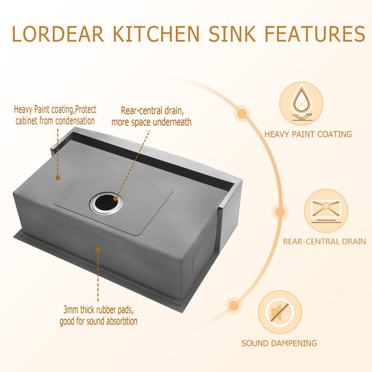 30" Stainless Steel Farmhouse Apron Front Workstation Sink