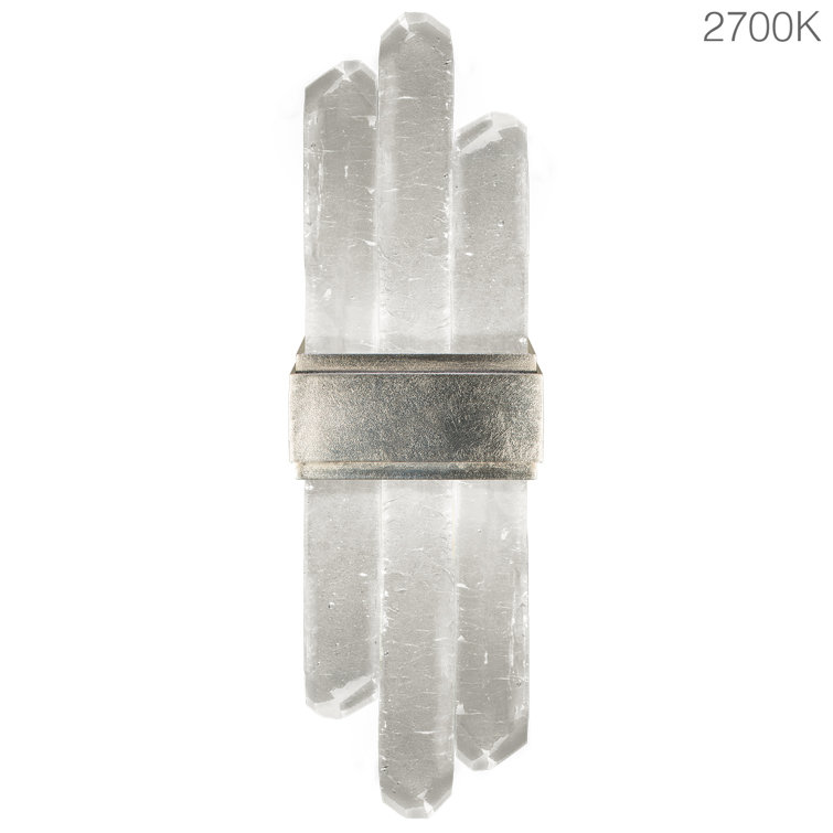 Silver Leaf Rock Crystal LED Wall Sconce
