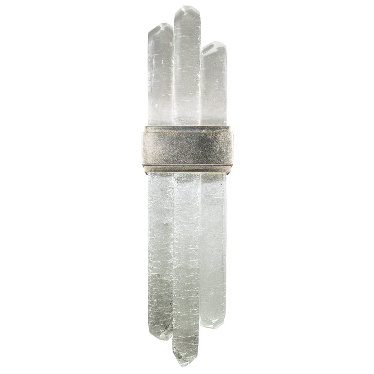 Silver Leaf Rock Crystal LED Wall Sconce