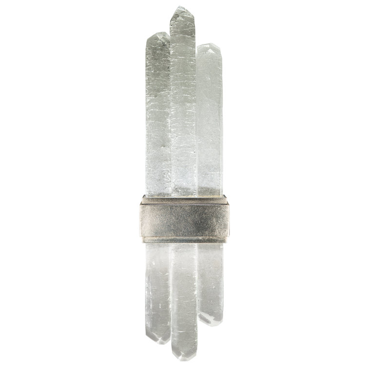 Silver Leaf Rock Crystal LED Wall Sconce