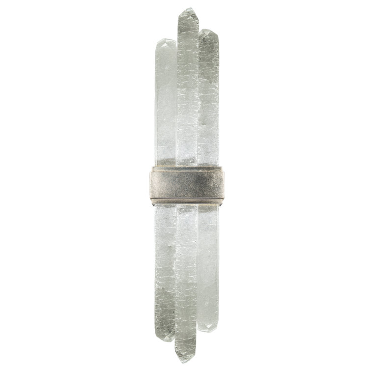 Silver Leaf Rock Crystal LED Wall Sconce