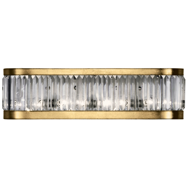 Enchanted Aura 4-Light Gold Vanity Wall Sconce with Crystal Panels