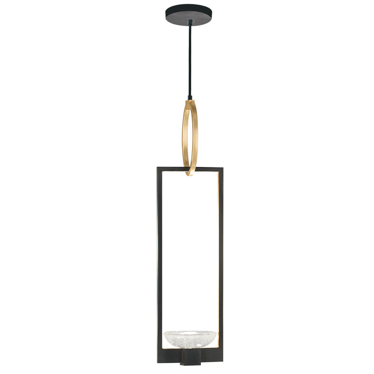Delphi Mini Black LED Pendant with Handcrafted Studio Glass