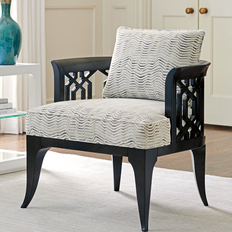 Charcoal Barrel Chair with Black Frame and Gray Cushion