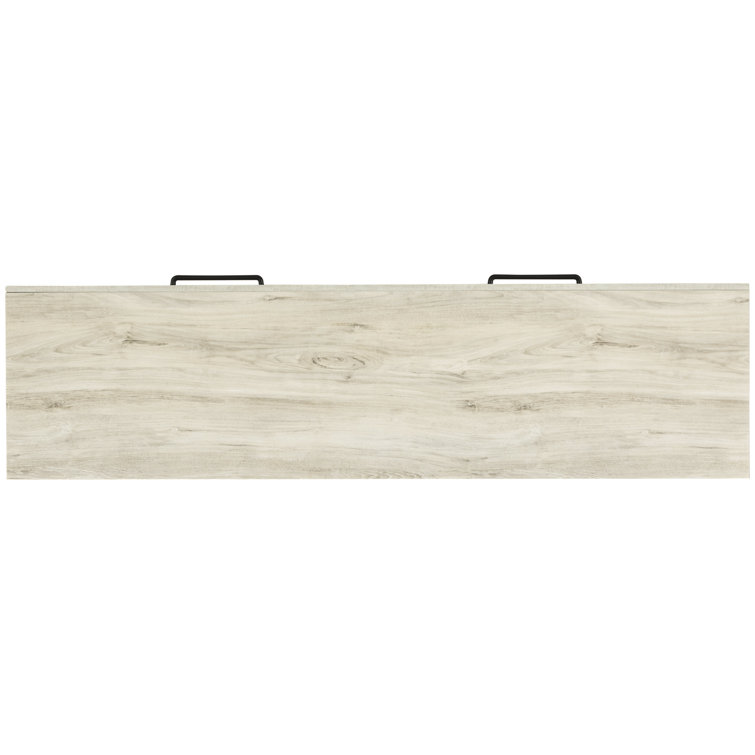 Whitewash Farmhouse 6-Drawer Dresser with Black Handles