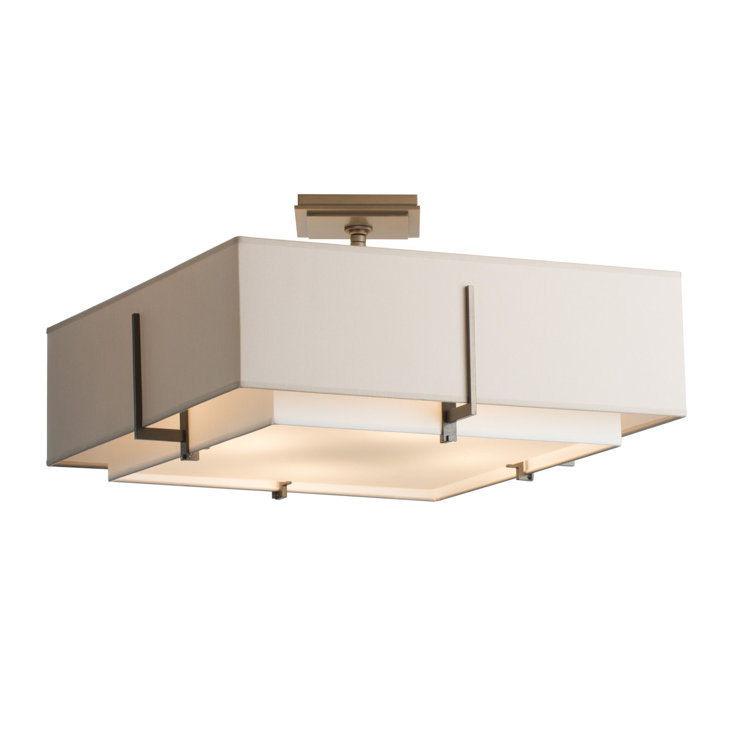 Exos Dark Smoke 4-Light Semi-Flush with Dual-Tone Glass Shades