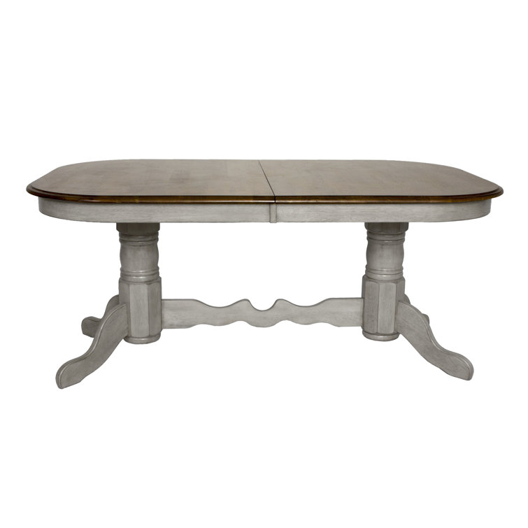 Country Grove 7-Piece Oval Extendable Dining Set in Gray and Brown