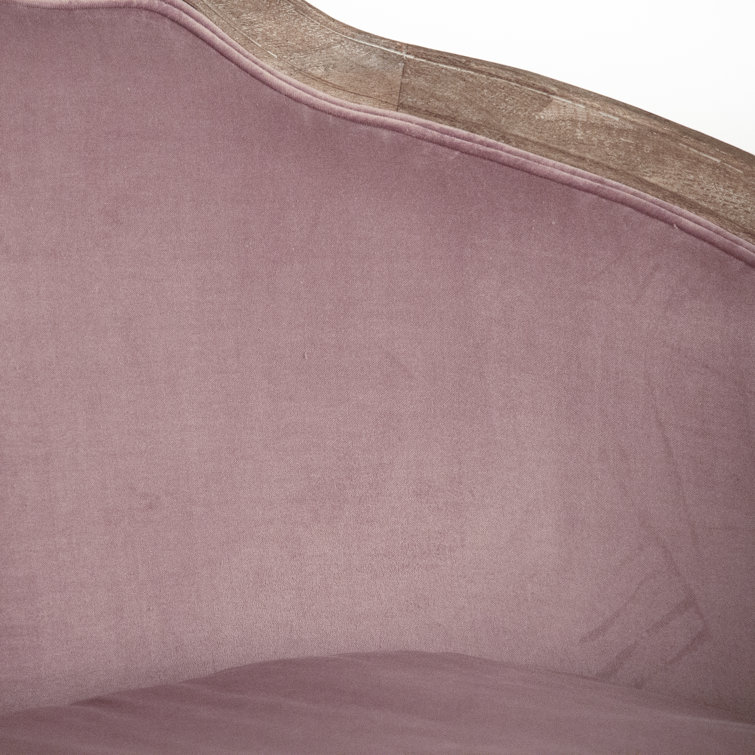 Dusty Rose Velvet Barrel Chair with Limed Grey Oak Frame