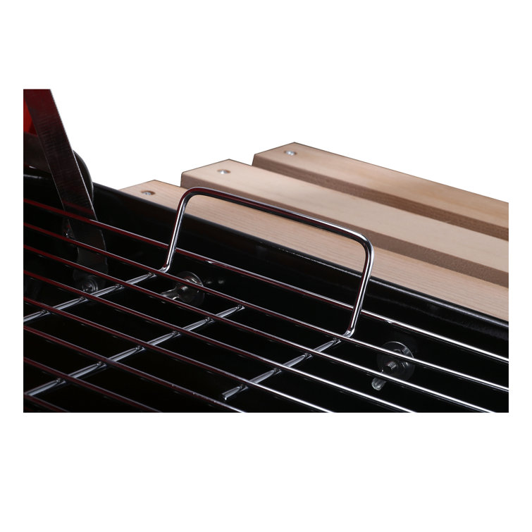Outsunny Red and Black Portable Charcoal Grill with Shelves