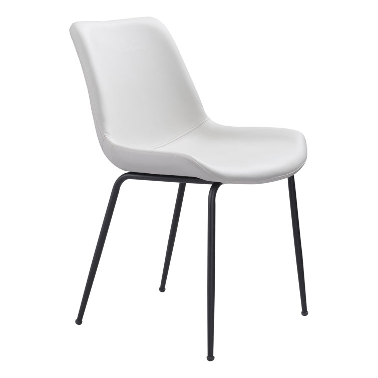 Deeter Contemporary White Faux Leather Side Chair