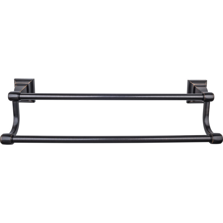 Tuscan Bronze 26" Transitional Double Wall Mounted Towel Bar