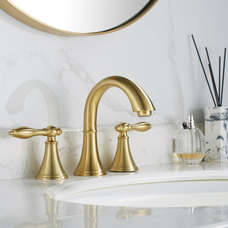 Florence Brushed Gold 8-Inch Widespread Bathroom Faucet