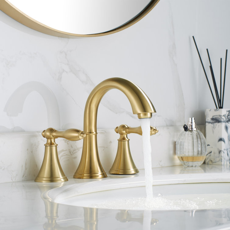 Florence Brushed Gold 8-Inch Widespread Bathroom Faucet