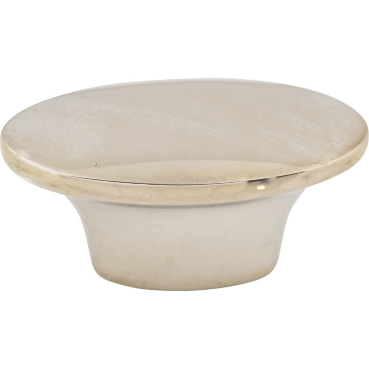 Polished Nickel Oval Cabinet Knob with Mounting Hardware