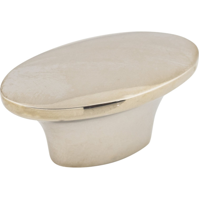 Polished Nickel Oval Cabinet Knob with Mounting Hardware
