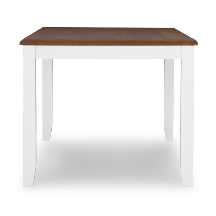 Vanilla White and Honey Brown 6-Piece Dining Set with Upholstered Chairs
