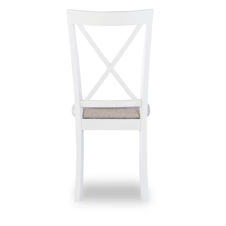 Vanilla White and Honey Brown 6-Piece Dining Set with Upholstered Chairs