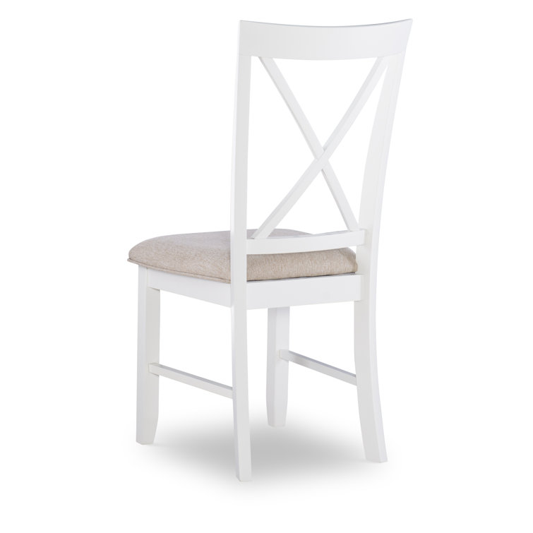 Vanilla White and Honey Brown 6-Piece Dining Set with Upholstered Chairs