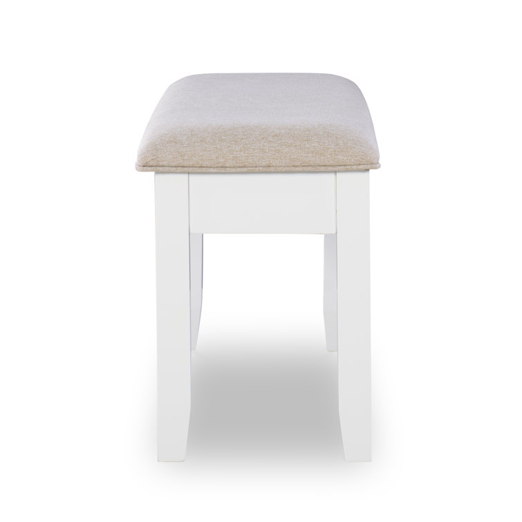 Vanilla White and Honey Brown 6-Piece Dining Set with Upholstered Chairs