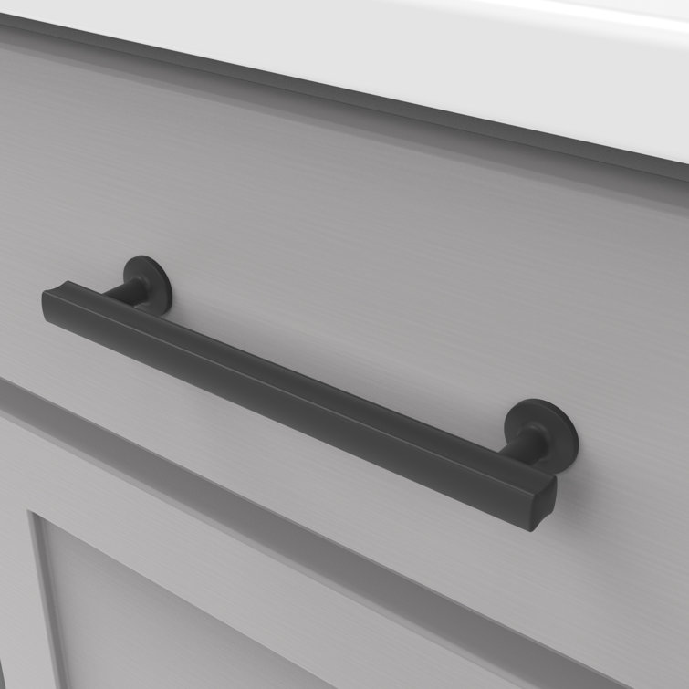 Matte Black Solid Core Kitchen Cabinet Pull, 6-5/16 Inch