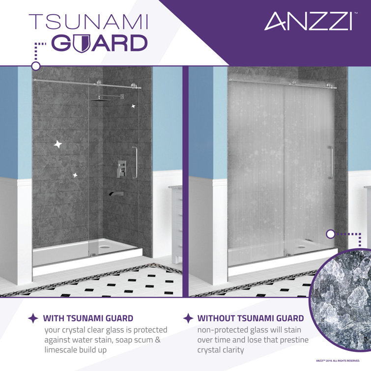 Matte Black 30" x 72" Frameless Hinged Shower Door