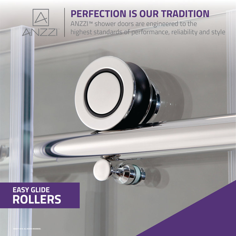 Madam Series 60" x 76" Polished Chrome Frameless Sliding Shower Door