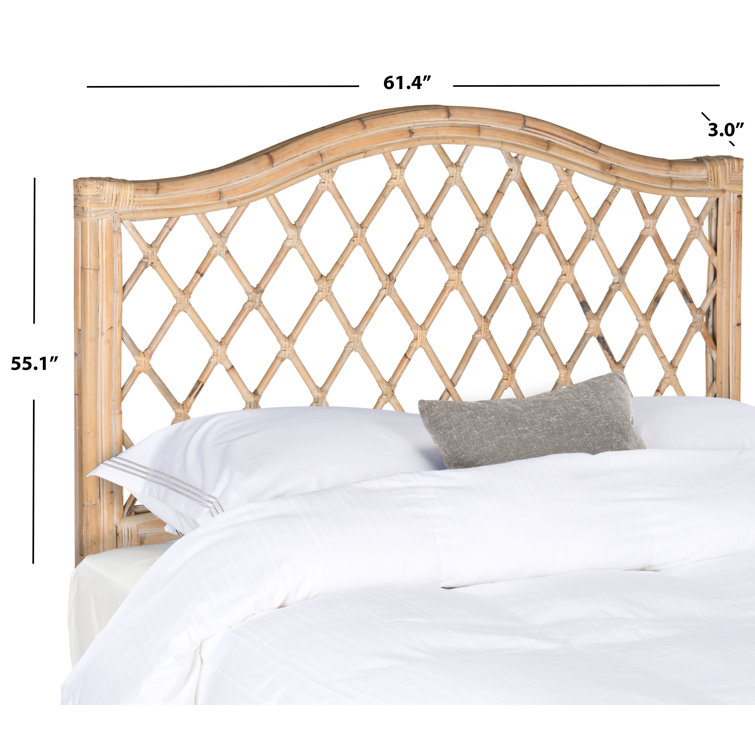 Queen Camelback Wicker and Rattan Headboard