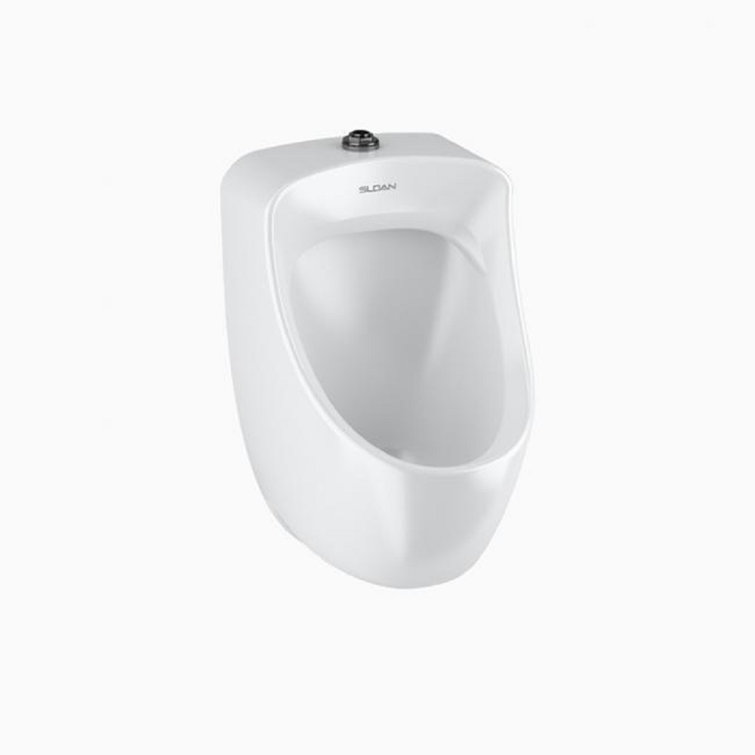 Compact White Vitreous China Wall-Mounted Urinal