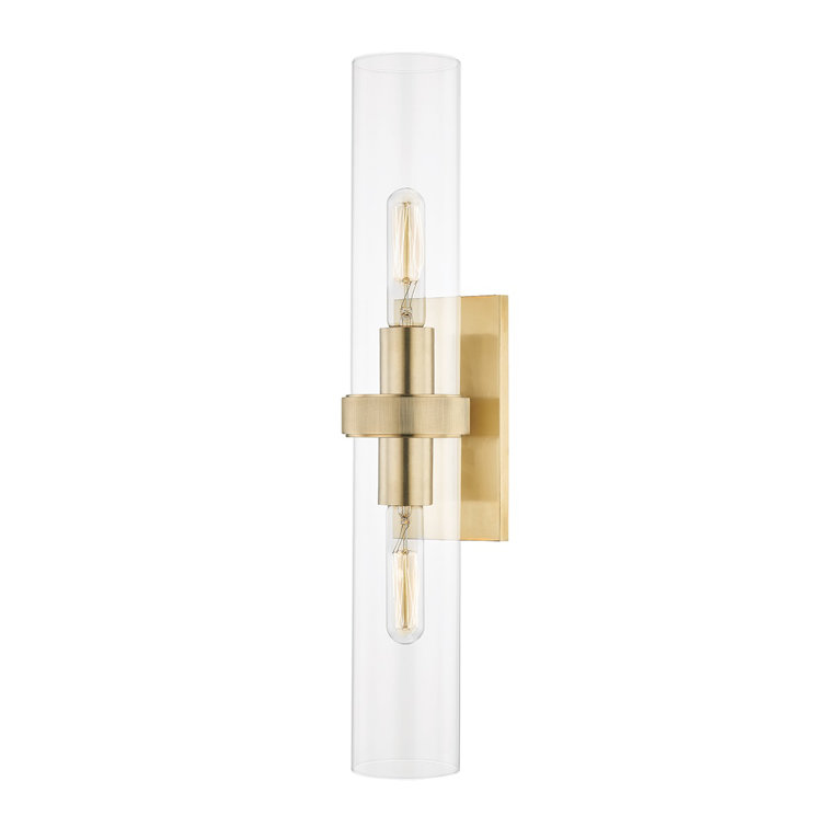 Aged Brass and Glass LED Wall Sconce