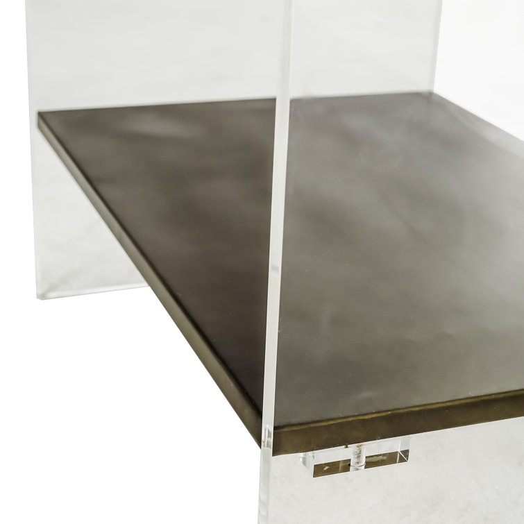 Sloan 22'' Brown and Clear Acrylic Waterfall End Table