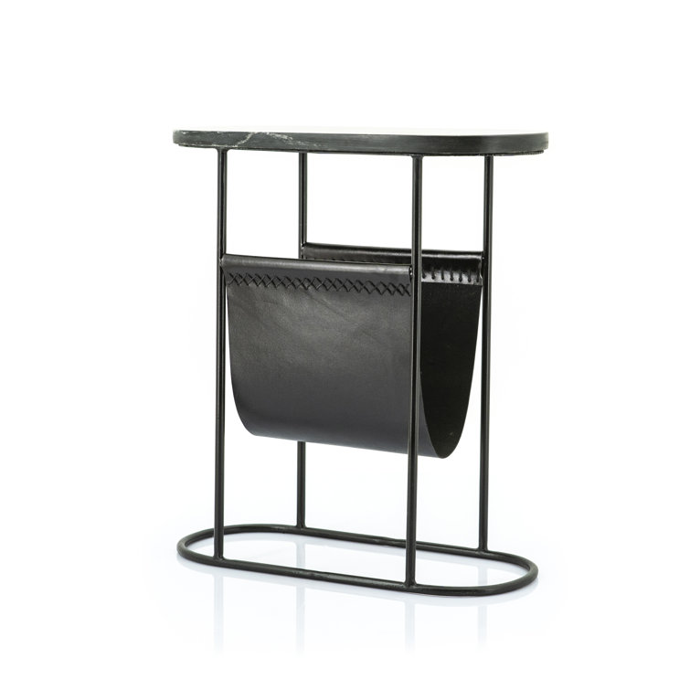 Daily Black Metal Magazine Rack End Table