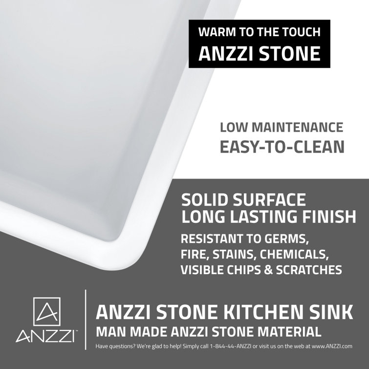 Petima 35.43'' White Stone Double Bowl Farmhouse Sink
