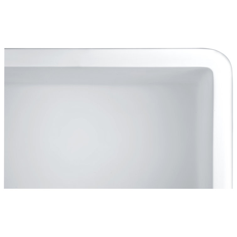 Petima 35.43'' White Stone Double Bowl Farmhouse Sink