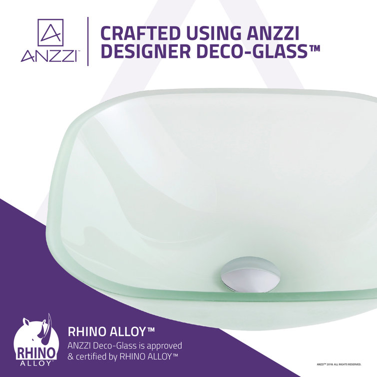 Victor 16.5'' Frosted Glass Square Above-Counter Bathroom Sink