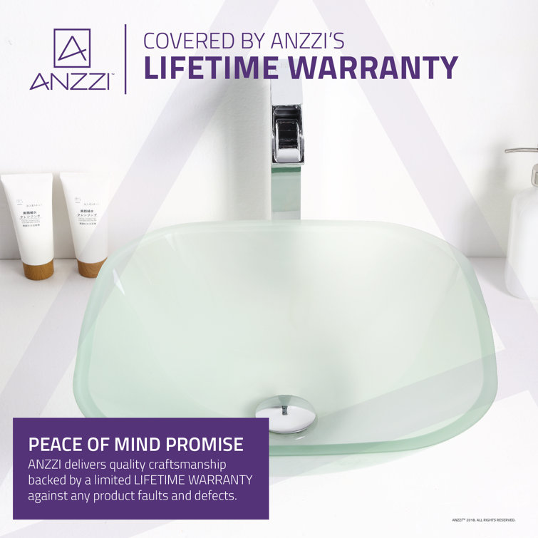 Victor 16.5'' Frosted Glass Square Above-Counter Bathroom Sink